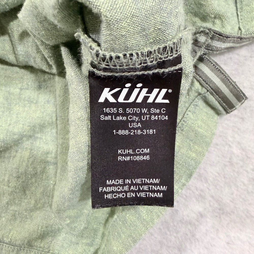 Kuhl‎ Mens XL Short Sleeve Button Down Shirt Olive Green Hemp Tencel 7486 - Picture 7 of 10